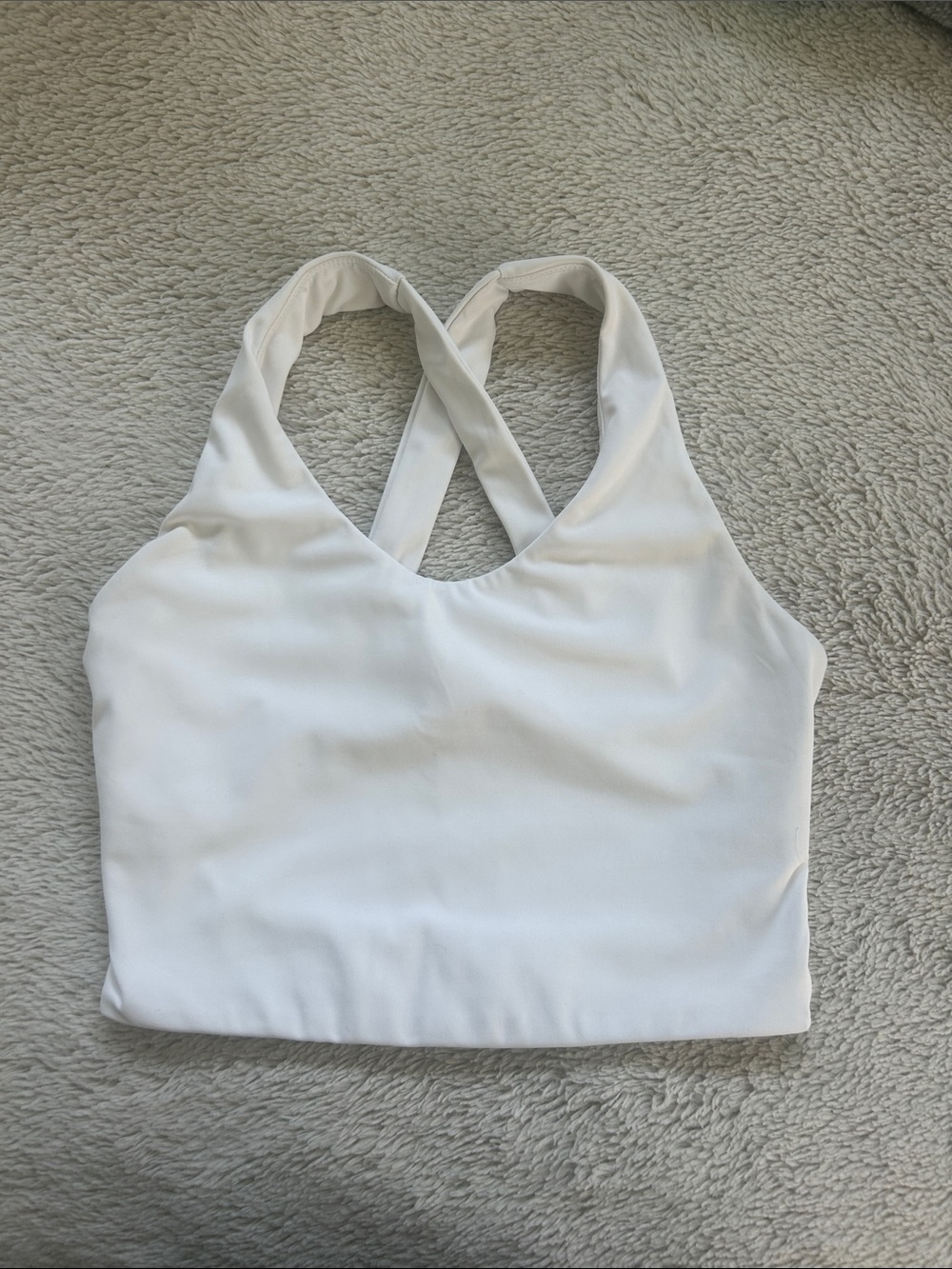 Amazon White Cross-Back Sports Bralette
